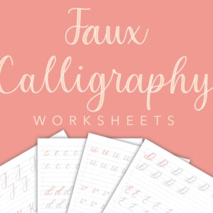 Faux Calligraphy Worksheets - Pearl Tehillah